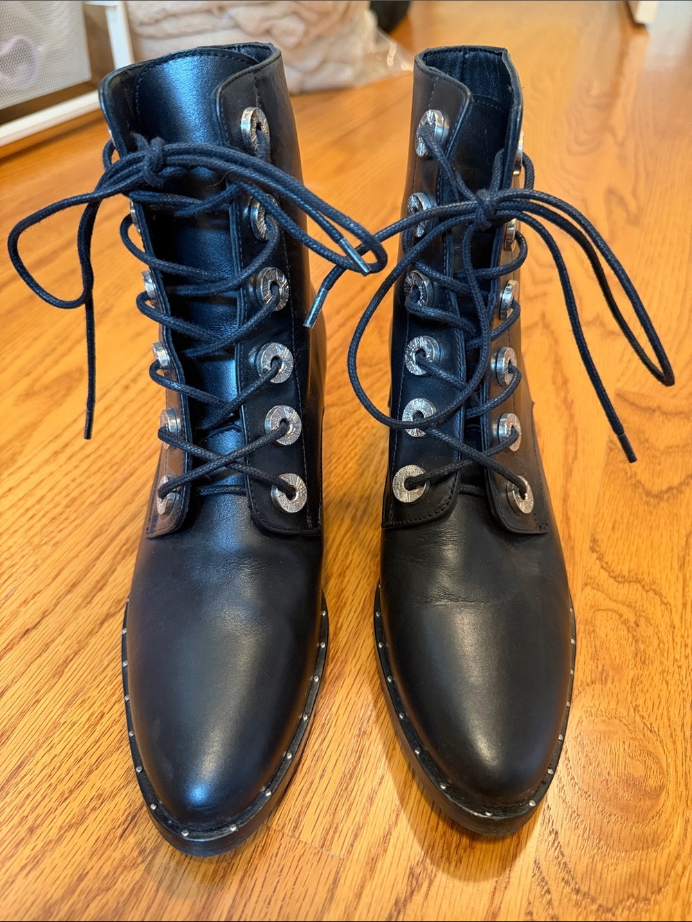 Freda Salvador Ace lace up heeled combat boot